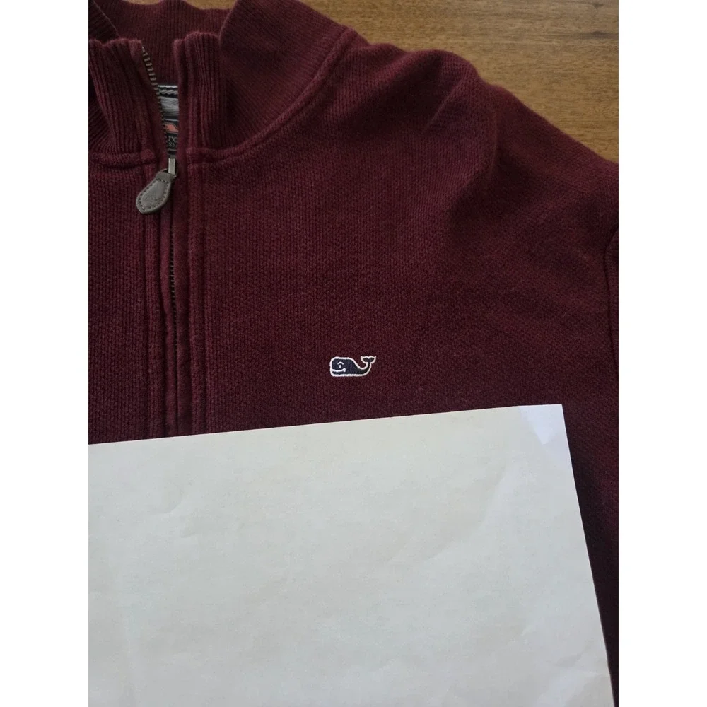 Vineyard Vines Hamilton‎ Quarter Zip pullover Men's Large Burgundy